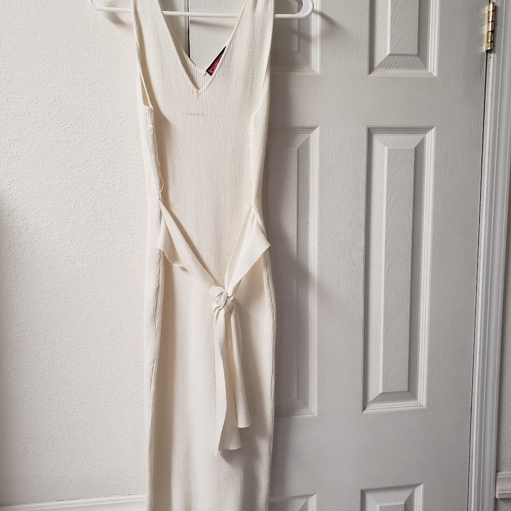 V cut long tunic knitted dress top xl